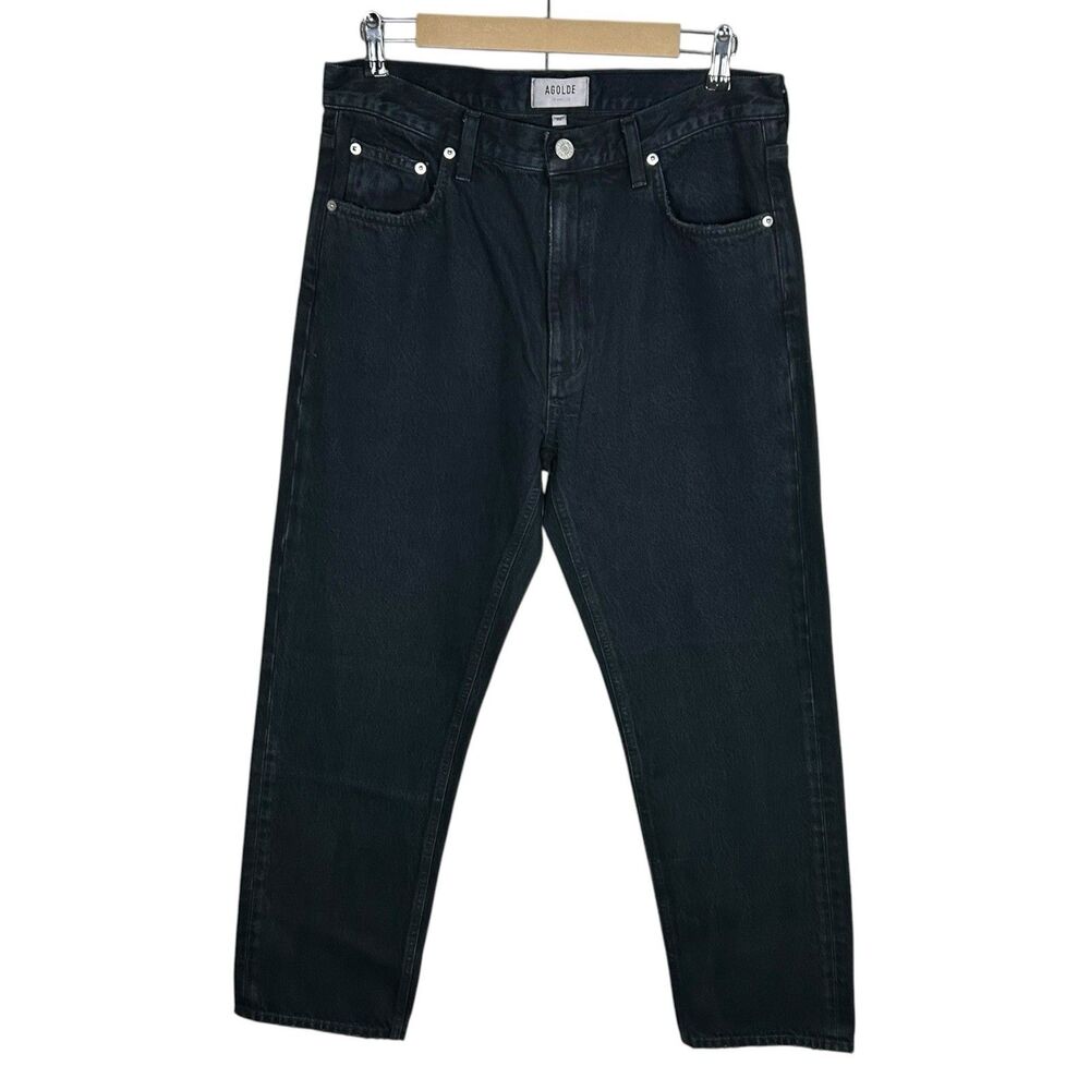 AGOLDE Jeans Womens 32 Washed Black Rhett Denim High Rise Casual Sample NEW